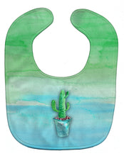 Load image into Gallery viewer, Cactus Teal and Green Watercolor Baby Bib BB7362BIB