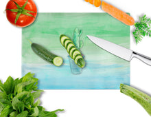 Load image into Gallery viewer, Cactus Teal and Green Watercolor Glass Cutting Boards – Durable, Decorative Kitchen Art Large BB7362LCB