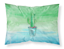Load image into Gallery viewer, Cactus Teal and Green Watercolor Fabric Standard Pillowcase – Artistic Decorative Front, White Back BB7362PILLOWCASE