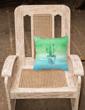 Load image into Gallery viewer, Cactus Teal and Green Watercolor Fabric Decorative Pillow BB7362PW1818