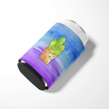 Load image into Gallery viewer, Cactus Blue and Purple Watercolor Can or Bottle Hugger BB7363CC