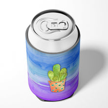 Load image into Gallery viewer, Cactus Blue and Purple Watercolor Can or Bottle Hugger BB7363CC