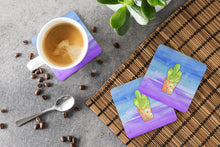 Load image into Gallery viewer, Cactus Blue and Purple Watercolor Foam Coaster  BB7363FC
