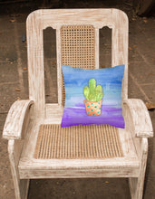 Load image into Gallery viewer, Cactus Blue and Purple Watercolor Fabric Decorative Pillow BB7363PW1818