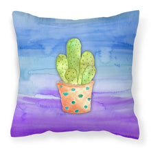 Load image into Gallery viewer, Cactus Blue and Purple Watercolor Fabric Decorative Pillow BB7363PW1818