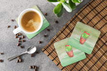 Load image into Gallery viewer, Cactus Green Watercolor Foam Coaster  BB7364FC