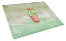 Load image into Gallery viewer, Cactus Green Watercolor Glass Cutting Boards – Durable, Decorative Kitchen Art Large BB7364LCB