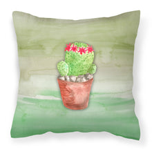 Load image into Gallery viewer, Cactus Green Watercolor Fabric Decorative Pillow BB7364PW1818