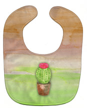 Load image into Gallery viewer, Cactus Green and Brown Watercolor Baby Bib BB7365BIB