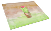 Load image into Gallery viewer, Cactus Green and Brown Watercolor Glass Cutting Boards – Durable, Decorative Kitchen Art Large BB7365LCB