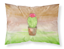 Load image into Gallery viewer, Cactus Green and Brown Watercolor Fabric Standard Pillowcase – Artistic Decorative Front, White Back BB7365PILLOWCASE