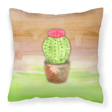 Load image into Gallery viewer, Cactus Green and Brown Watercolor Fabric Decorative Pillow BB7365PW1818