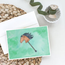 Load image into Gallery viewer, Stick Horse Watercolor Greeting Cards -  Blank Note Cards – 8-Pack of Artist-Designed Cards with Envelopes