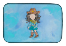 Load image into Gallery viewer, Cowgirl Watercolor Dish Drying Mat – Absorbent, Artistic Kitchen Essentials BB7367DDM