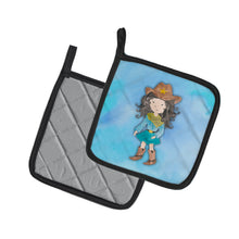 Load image into Gallery viewer, Cowgirl Watercolor Pot Holders - Set of 2 - Heat-Resistant Kitchen Essentials BB7367PTHD