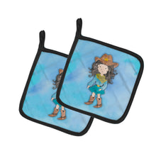 Load image into Gallery viewer, Cowgirl Watercolor Pot Holders - Set of 2 - Heat-Resistant Kitchen Essentials BB7367PTHD