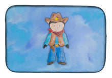 Load image into Gallery viewer, Cowboy Watercolor Dish Drying Mat – Absorbent, Artistic Kitchen Essentials BB7368DDM
