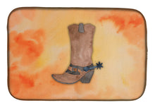 Load image into Gallery viewer, Cowboy Boot Watercolor Dish Drying Mat – Absorbent, Artistic Kitchen Essentials BB7371DDM