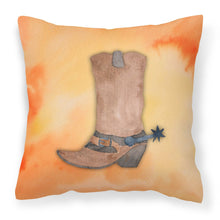 Load image into Gallery viewer, Cowboy Boot Watercolor Fabric Decorative Pillow BB7371PW1818