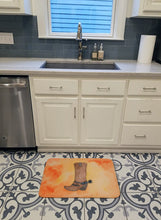 Load image into Gallery viewer, Cowboy Boot Watercolor Machine Washable Memory Foam Mat BB7371RUG