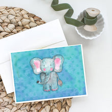 Load image into Gallery viewer, Blue Elepant Watercolor Greeting Cards -  Blank Note Cards – 8-Pack of Artist-Designed Cards with Envelopes