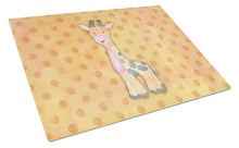 Load image into Gallery viewer, Polkadot Griaffe Watercolor Glass Cutting Boards – Durable, Decorative Kitchen Art Large BB7373LCB