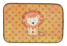 Load image into Gallery viewer, Polkadot Lion Watercolor Dish Drying Mat – Absorbent, Artistic Kitchen Essentials BB7374DDM