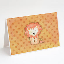 Load image into Gallery viewer, Polkadot Lion Watercolor Greeting Cards -  Blank Note Cards – 8-Pack of Artist-Designed Cards with Envelopes
