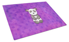 Load image into Gallery viewer, Polkadot Panda Bear Watercolor Glass Cutting Boards – Durable, Decorative Kitchen Art Large BB7375LCB