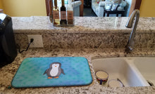 Load image into Gallery viewer, Polkadot Penguin Watercolor Dish Drying Mat – Absorbent, Artistic Kitchen Essentials BB7376DDM