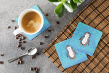 Load image into Gallery viewer, Polkadot Penguin Watercolor Foam Coaster  BB7376FC