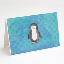 Load image into Gallery viewer, Polkadot Penguin Watercolor Greeting Cards -  Blank Note Cards – 8-Pack of Artist-Designed Cards with Envelopes