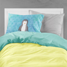 Load image into Gallery viewer, Polkadot Penguin Watercolor Fabric Standard Pillowcase – Artistic Decorative Front, White Back BB7376PILLOWCASE