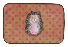 Load image into Gallery viewer, Polkadot Hedgehog Watercolor Dish Drying Mat – Absorbent, Artistic Kitchen Essentials BB7378DDM