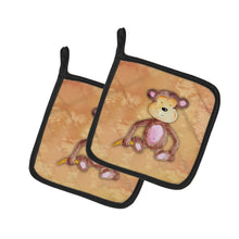 Load image into Gallery viewer, Monkey Watercolor Pot Holders - Set of 2 - Heat-Resistant Kitchen Essentials BB7380PTHD