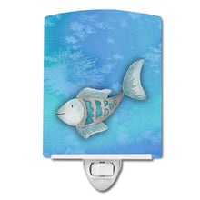 Load image into Gallery viewer, Blue Fish Watercolor Ceramic Night Light BB7386CNL