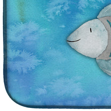 Load image into Gallery viewer, Blue Fish Watercolor Dish Drying Mat – Absorbent, Artistic Kitchen Essentials BB7386DDM