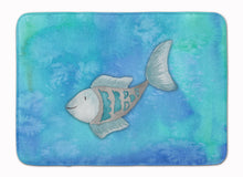 Load image into Gallery viewer, Blue Fish Watercolor Machine Washable Memory Foam Mat BB7386RUG