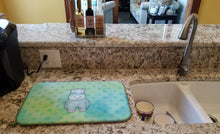 Load image into Gallery viewer, Polkadot Hippopotamus Watercolor Dish Drying Mat – Absorbent, Artistic Kitchen Essentials BB7389DDM