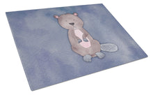 Load image into Gallery viewer, Beaver Watercolor Glass Cutting Boards – Durable, Decorative Kitchen Art Large BB7392LCB