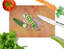 Load image into Gallery viewer, Triceratops Watercolor Glass Cutting Boards – Durable, Decorative Kitchen Art Large BB7403LCB