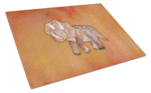 Load image into Gallery viewer, Triceratops Watercolor Glass Cutting Boards – Durable, Decorative Kitchen Art Large BB7403LCB