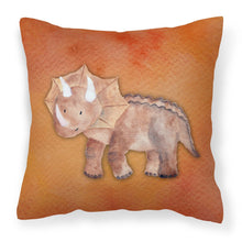 Load image into Gallery viewer, Triceratops Watercolor Fabric Decorative Pillow BB7403PW1818