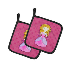 Load image into Gallery viewer, Princess Watercolor Pot Holders - Set of 2 - Heat-Resistant Kitchen Essentials BB7407PTHD