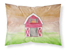 Load image into Gallery viewer, Barn Watercolor Fabric Standard Pillowcase – Artistic Decorative Front, White Back BB7409PILLOWCASE