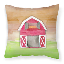 Load image into Gallery viewer, Barn Watercolor Fabric Decorative Pillow BB7409PW1818