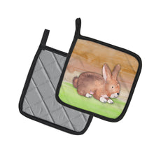 Load image into Gallery viewer, Rabbit Watercolor Pot Holders - Set of 2 - Heat-Resistant Kitchen Essentials BB7410PTHD