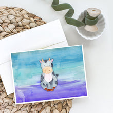 Load image into Gallery viewer, Cow Watercolor Greeting Cards -  Blank Note Cards – 8-Pack of Artist-Designed Cards with Envelopes