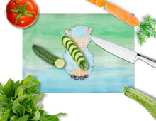 Load image into Gallery viewer, Sheep Lamb Watercolor Glass Cutting Boards – Durable, Decorative Kitchen Art Large BB7414LCB