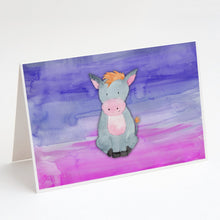 Load image into Gallery viewer, Donkey Watercolor Greeting Cards -  Blank Note Cards – 8-Pack of Artist-Designed Cards with Envelopes